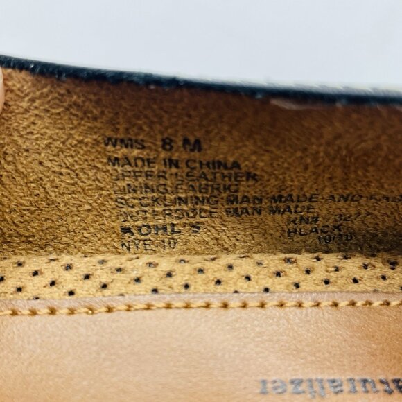 Natural Soul Shoe Womens Size 8 M Black Leather Comfort Slip On Loafers Heels - Picture 10 of 11